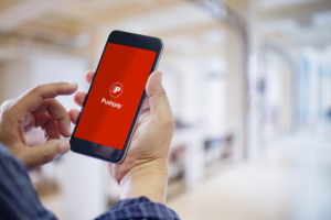 Businessman using Smartphone. Businessman using Smartphone. Blank screen mobile phone for graphic display montage.